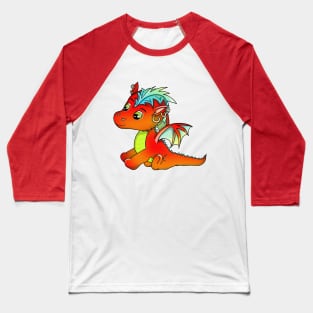 Cute cartoon punk baby dragon Baseball T-Shirt